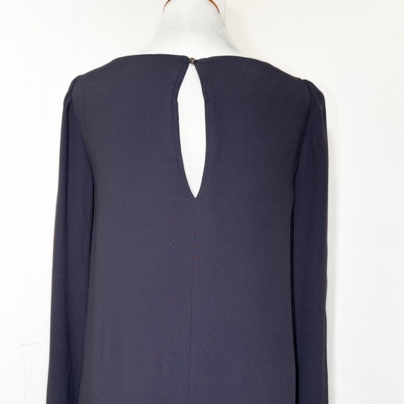 Free People Navy Blue Draped Kimono Split Short Sleeve Shift Mini Dress XS - Picture 6 of 11